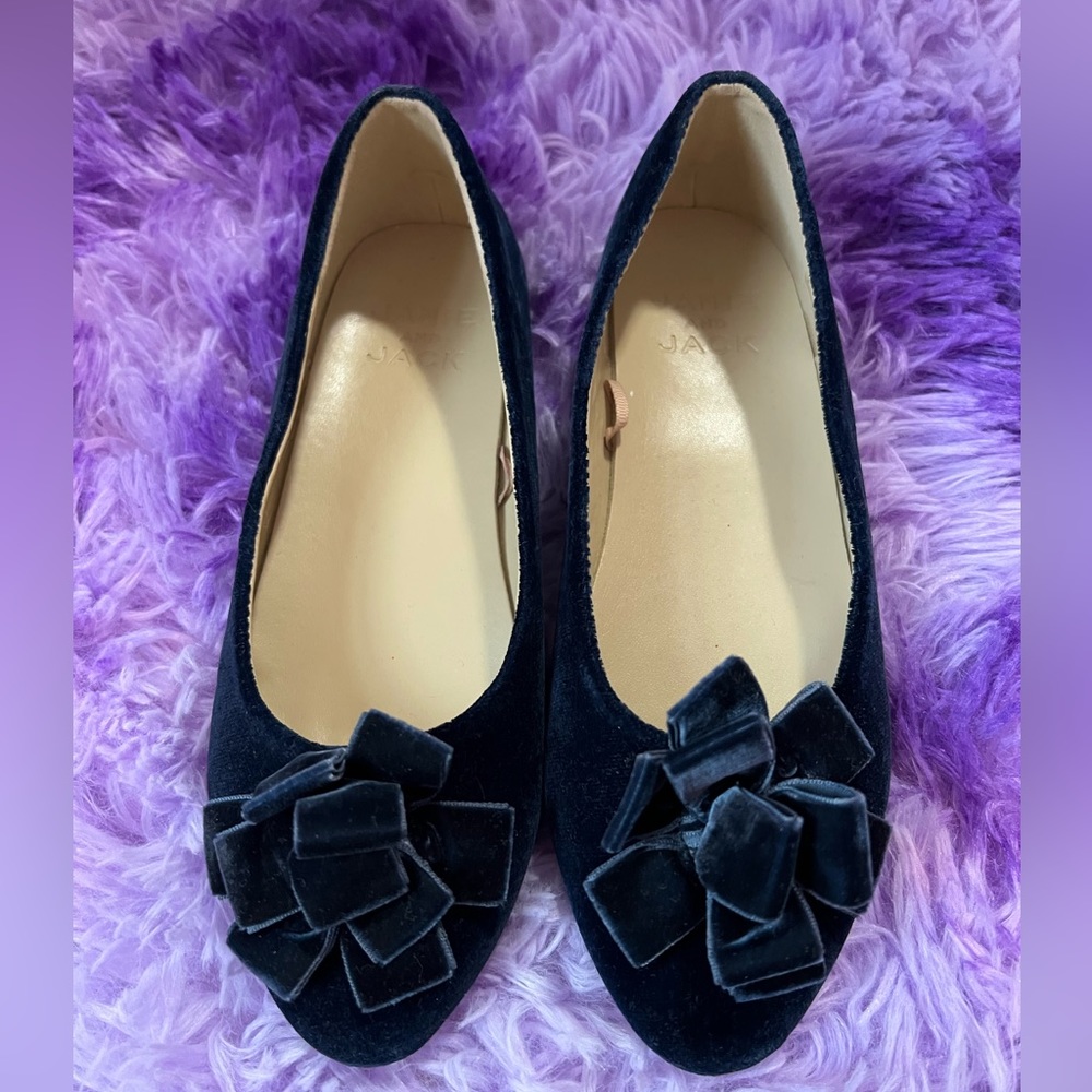 NEW Janie and Jack girl blue velvet shoe size 1K